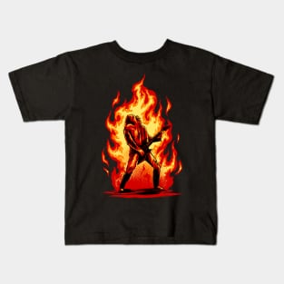 burning guitar Kids T-Shirt